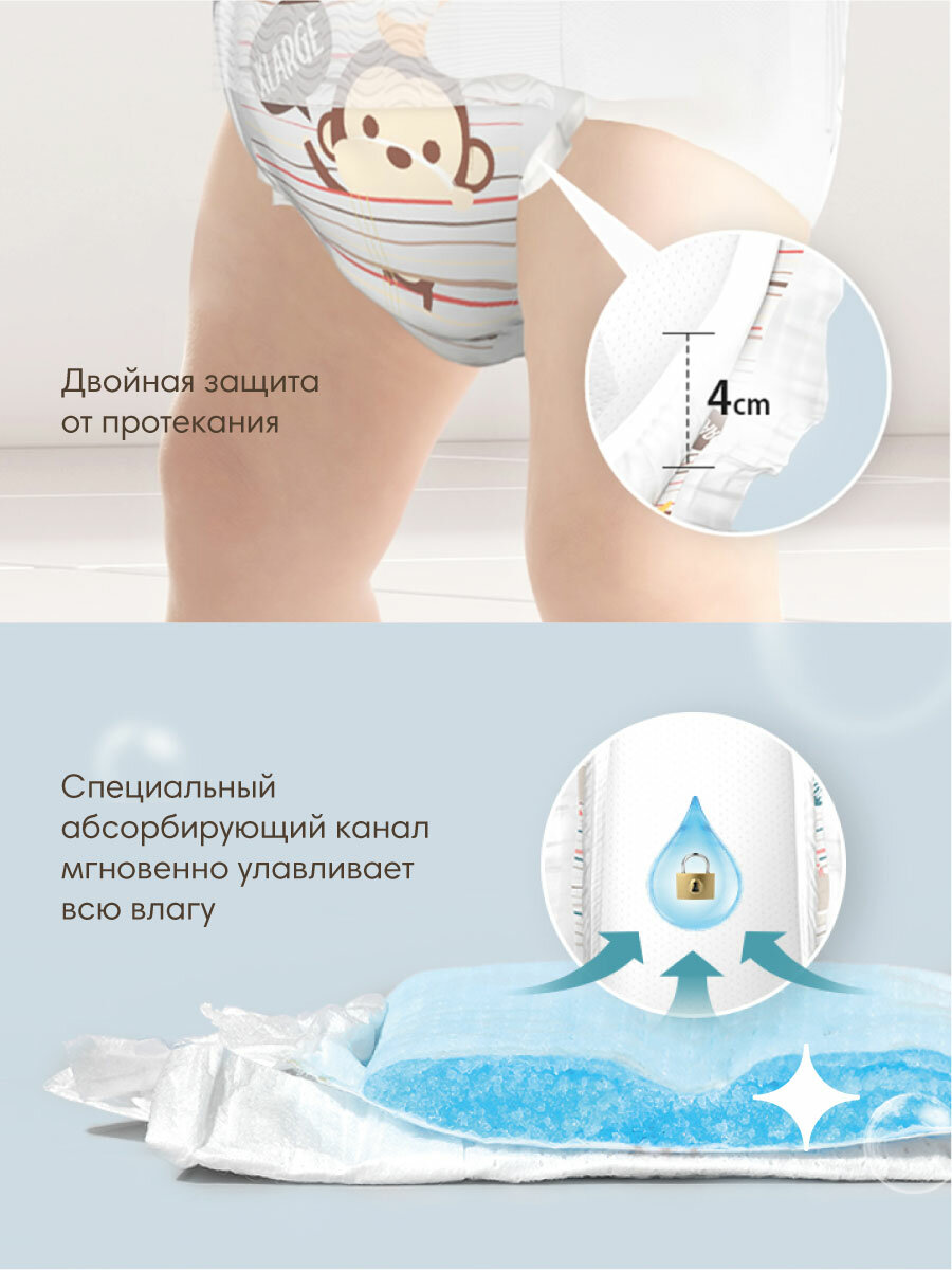 Подгузники для новорожденных K-MOM, DualStory размер 2/S 4-8 кг 68 штук — фото 1