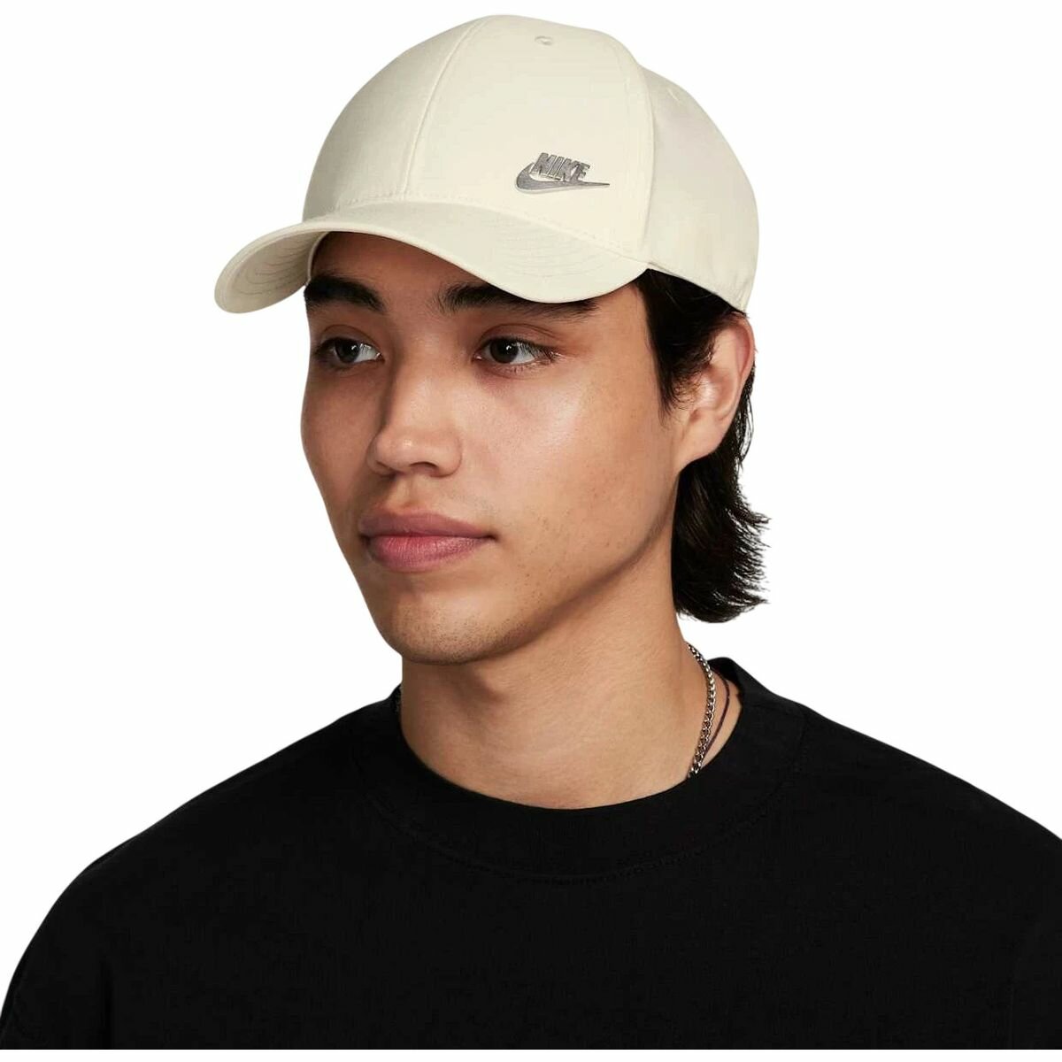 Бейсболка NIKE Dri-FIT Club Structured Metal Logo Cap для мужчин, размер M/L, молочный