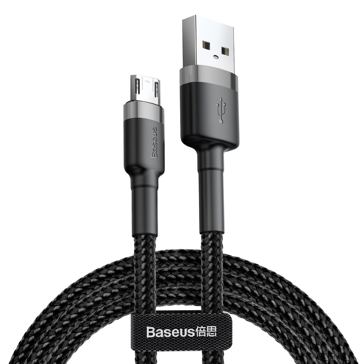 USB Кабель Baseus CAMKLF-BG1 Micro USB 1м Быстрая Зарядка Gray+Black — Прочный и Быстрая Передача Данных — фото 1