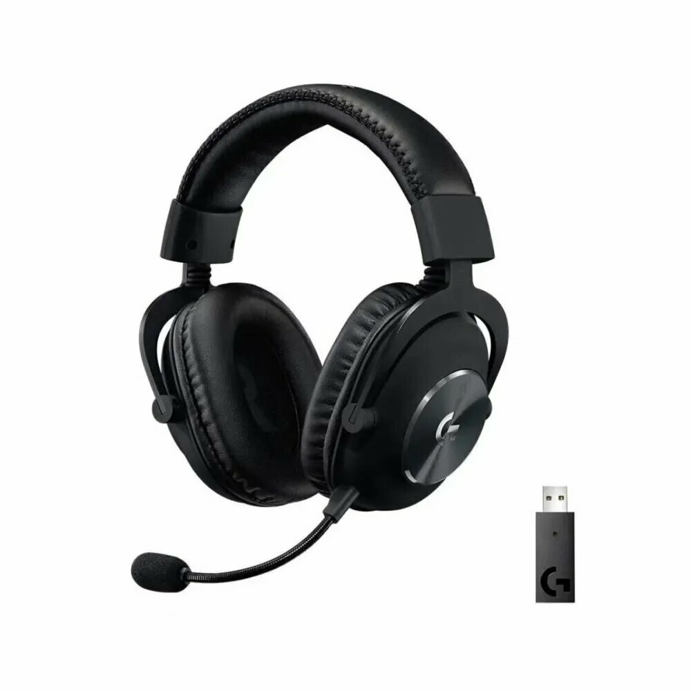 Logitech G Наушники беспроводные с микрофоном PRO X Wireless, Радиоканал, USB, черный