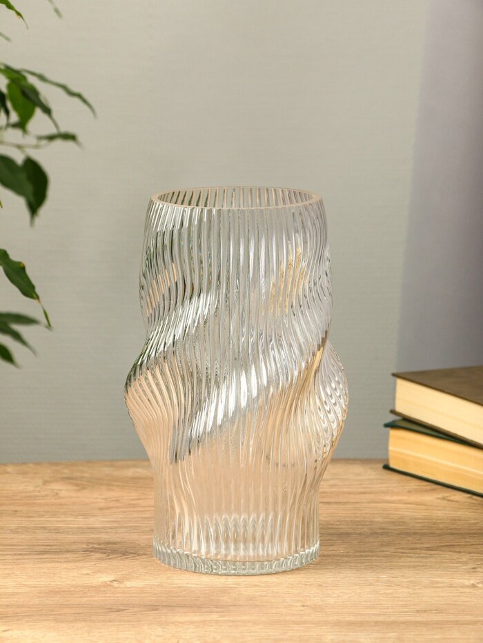 Ваза «Венди» 24.5×13×11 см стекло прозрачная