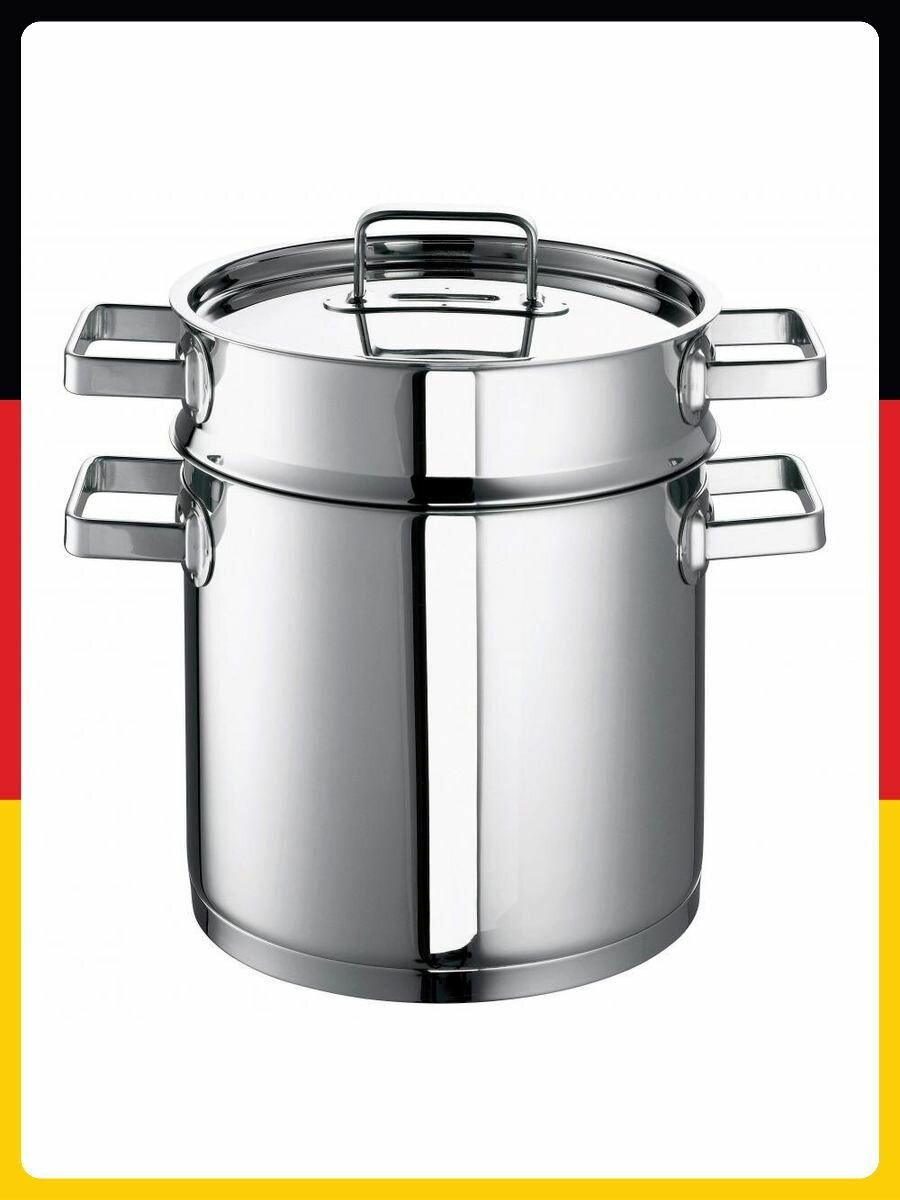 Кастрюля Rohe серебристая 20 см