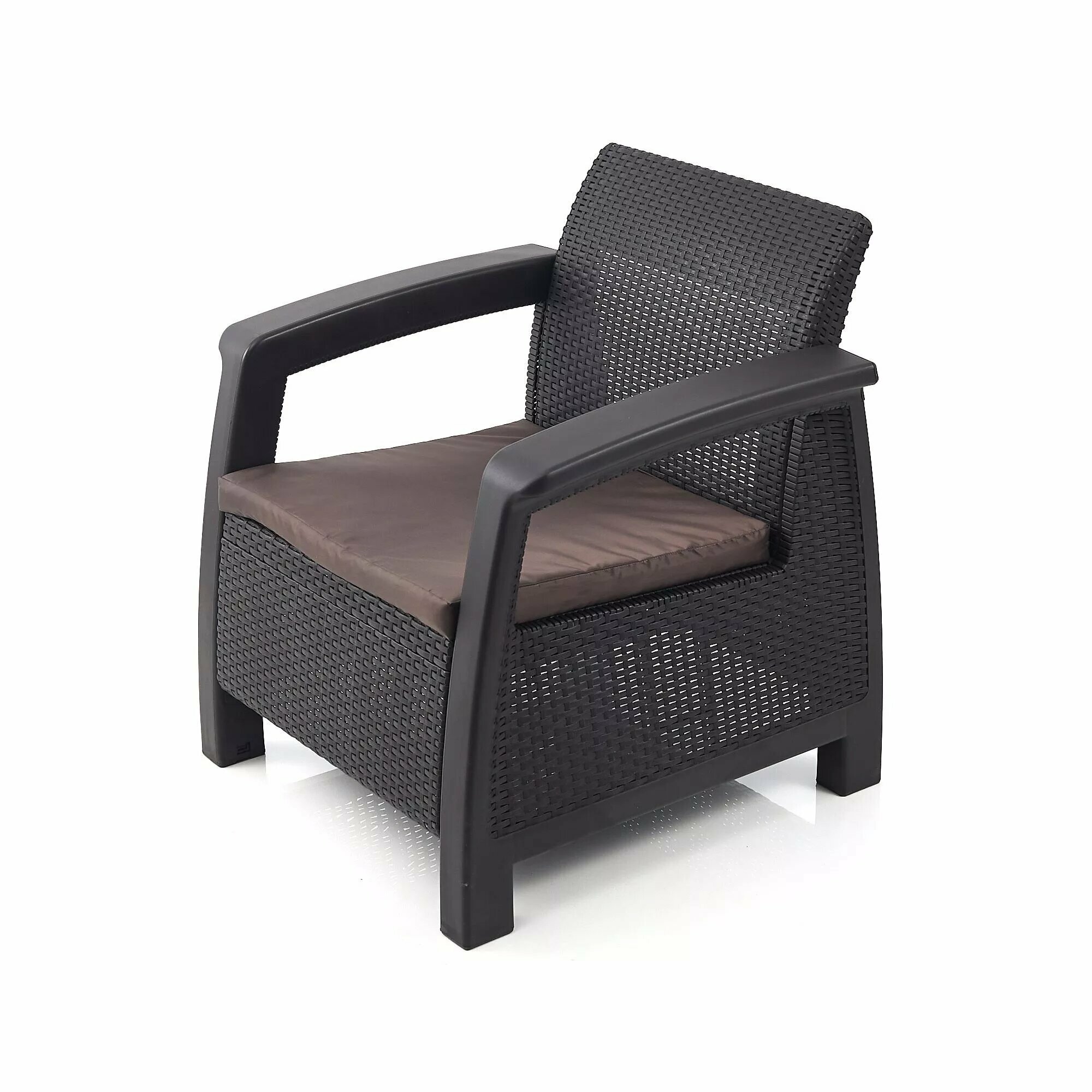 Кресло Elfplast "Holiday", коричневый, влагостойкое, с подушкой, нагрузка до 110 кг