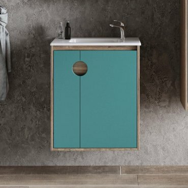 Тумба с раковиной AQUATON Анси 60 подвесная морская волна