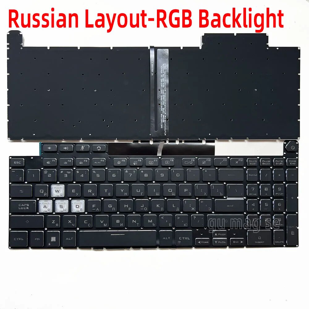 Американская/русская клавиатура с подсветкой для Asus TUF Gaming FX507 FX507ZM FX507ZE FX517 FX517Z FX517ZC FX517ZM FX517ZE FA507 FA507R FA507RM, RU RGB Backlight