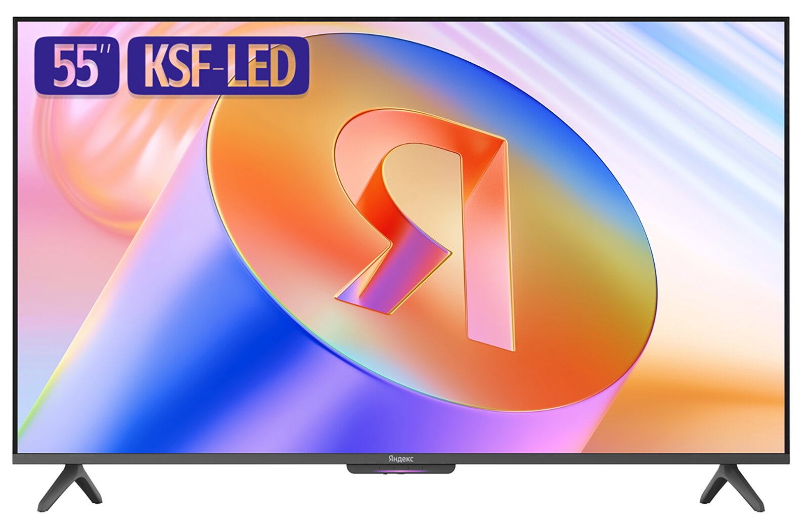 Телевизор Яндекс ТВ Станция Бейсик с Алисой, 55 дюйма, 4K Ultra HD, смарт ТВ, YаOS, черный