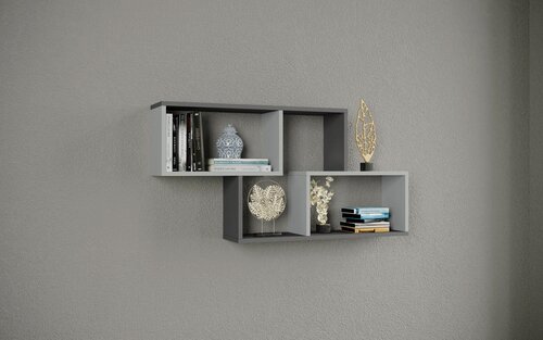 Изображение товара ARNIKA Полка навесная ПН-3, Графит серый, серый камень