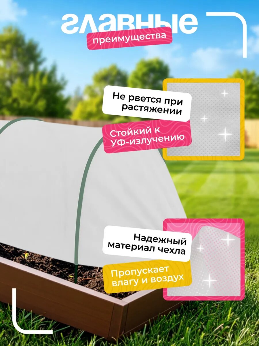 Чехол для парника NashaKlumba, спанбонд, 2x3 м, плотность 60 г/м2 — фото 1