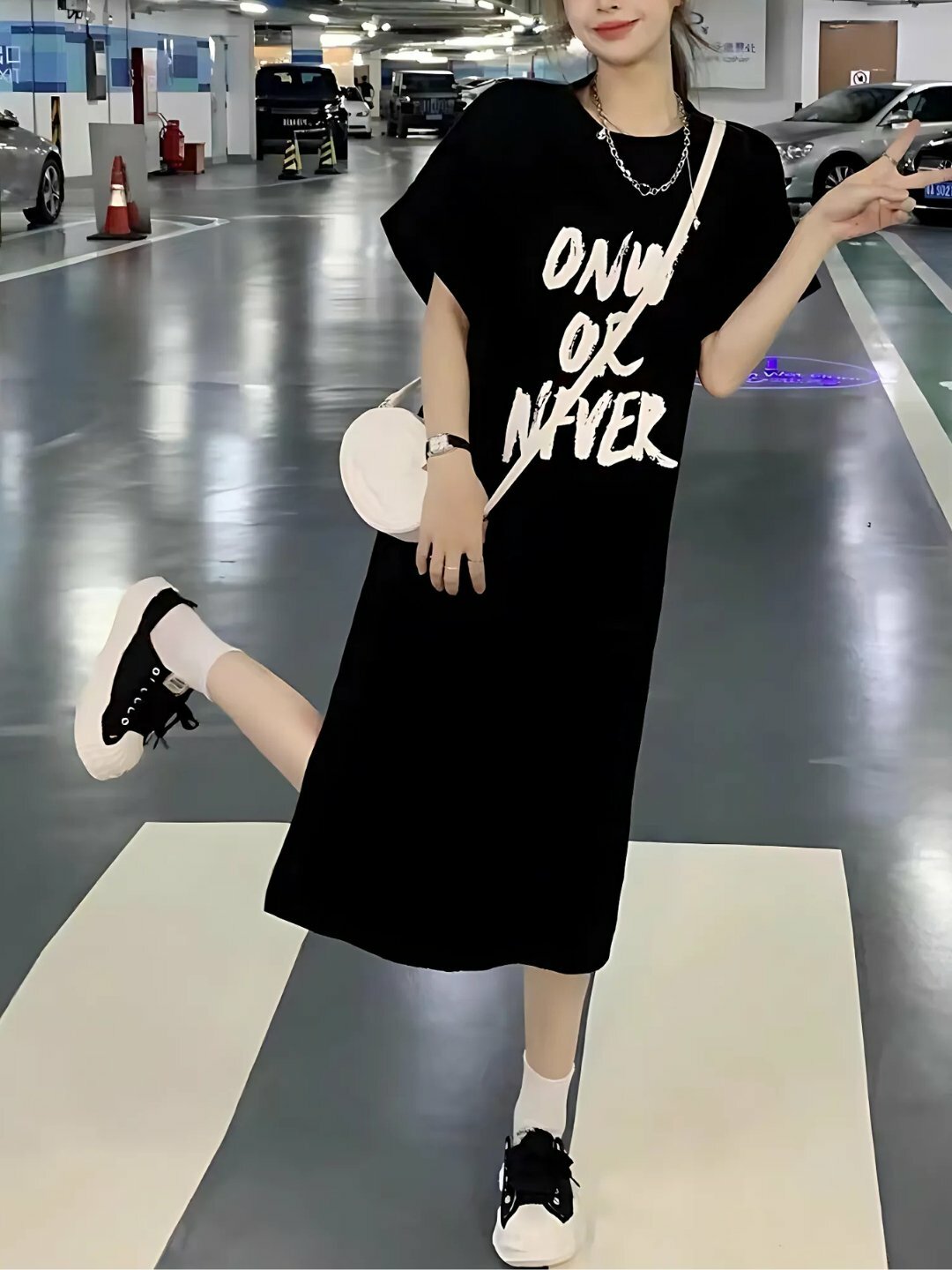 Платье Платье футболка с принтом, для дома, для повседневной носки