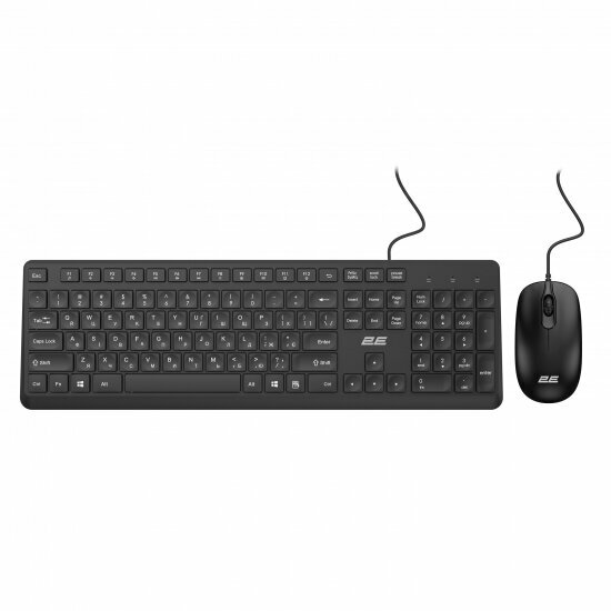 Комплект клавиатура и мышь 2E MK405 USB-A, EN/UK/RU, чёрный.