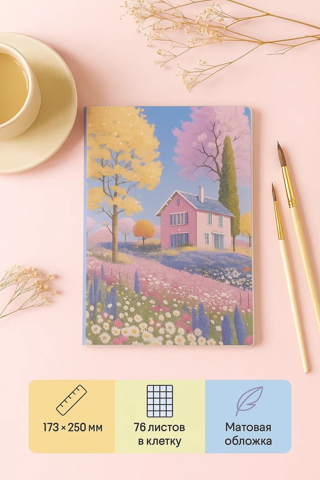 Тетрадь «Dream Collection» — формат 173×250 мм, 76 листов в клетку, матовая обложка