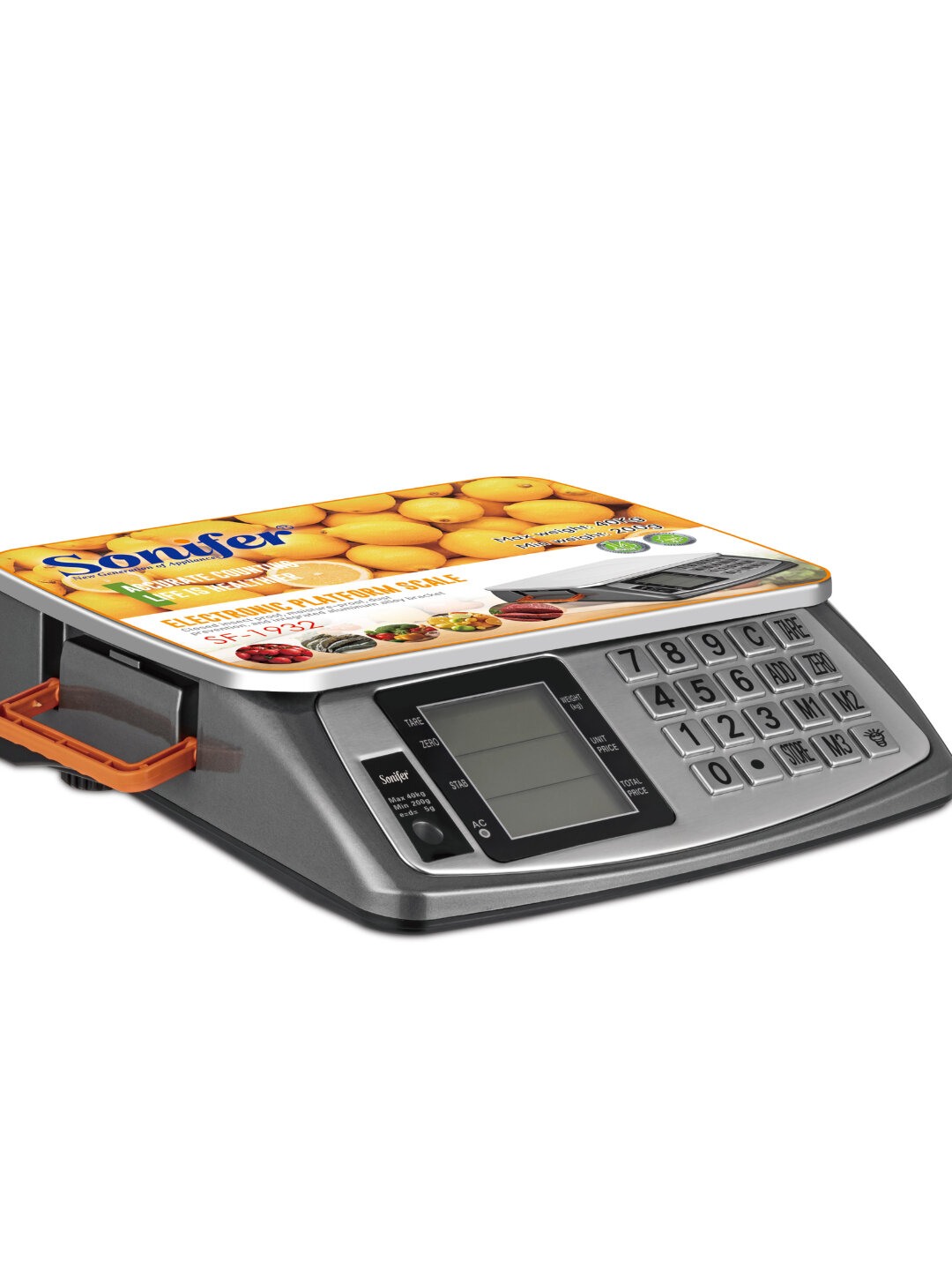 Электронные весы Sonifer SF‑1932, максимальная нагрузка 40 кг, нержавеющая сталь, LCD‑дисплей