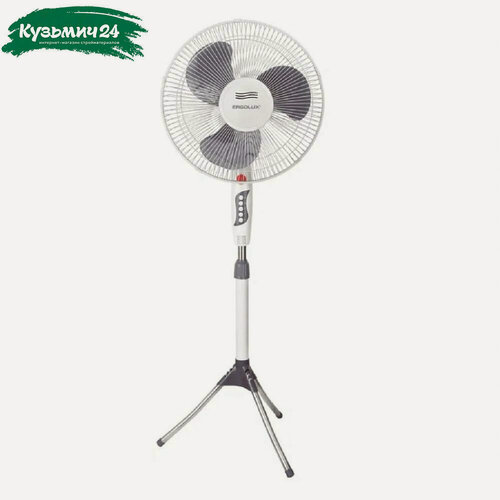 Изображение товара Вентилятор напольный ERGOLUX ELX-FS02-C31 механическое управление, 3 скорости, белый, 45 Вт