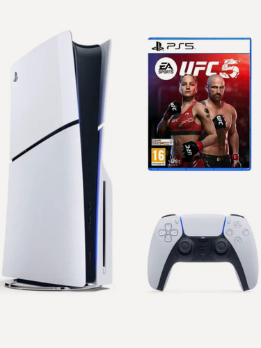 Изображение товара Игровая приставка Sony PlayStation 5 Slim, с дисководом, 1000 ГБ SSD, игра UFC 5