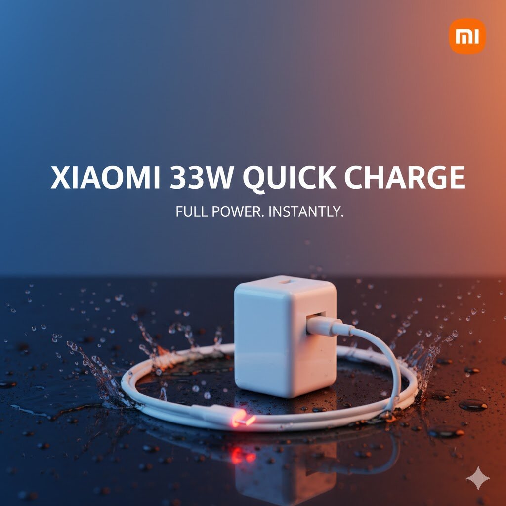 Быстрое зарядное устройство Xiaomi Redmi, 33 Вт, Quick Charge 3.0, с кабелем USB - Type-C — фото 1