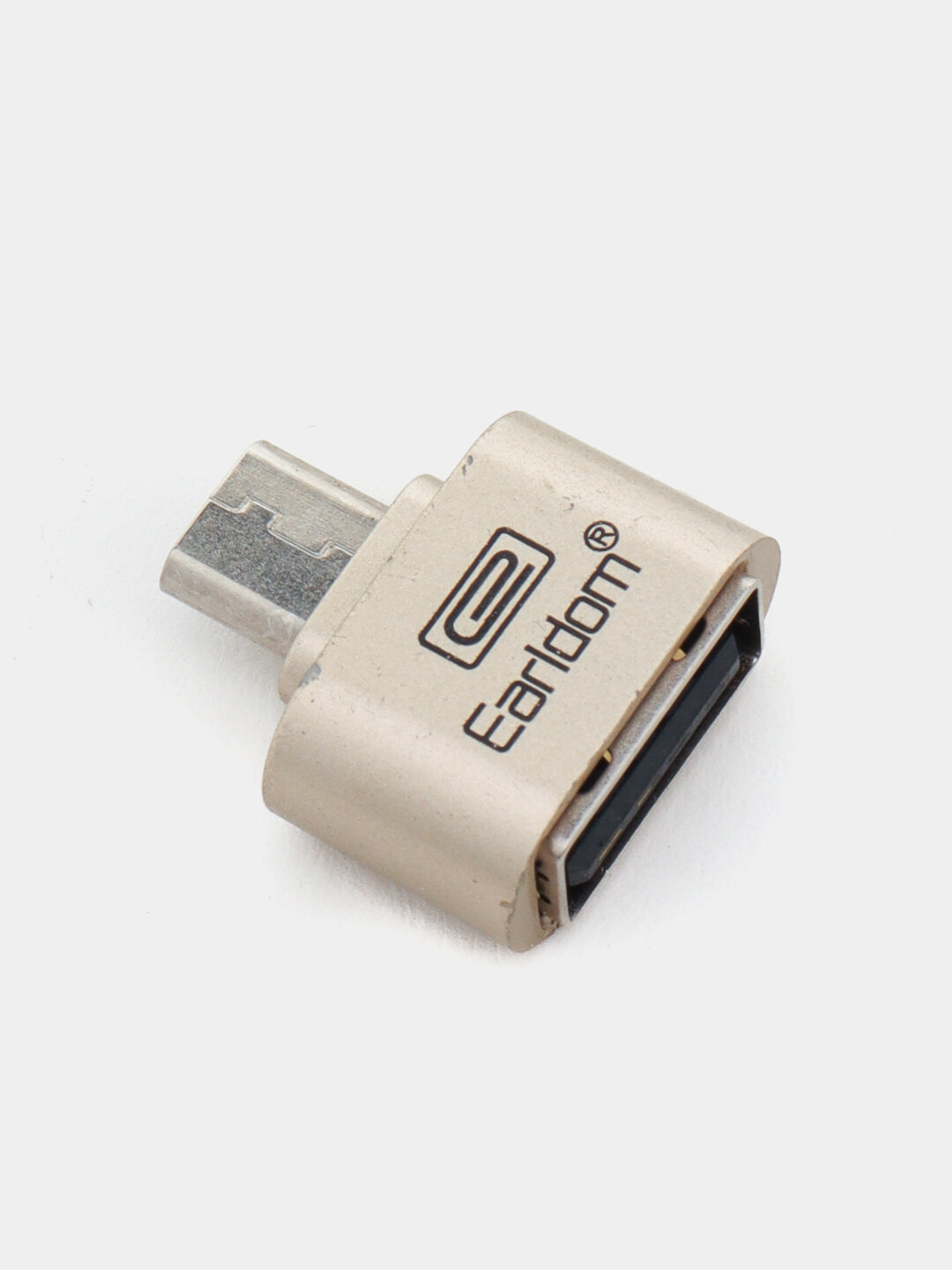 Переходник Earldom OTG ET-OT01, микро USB - USB, плоский, золотой
