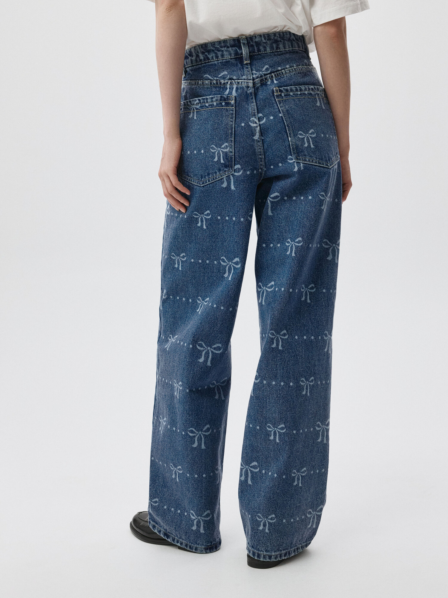 Джинсы широкие Sela Loose Straight, размер S INT, индиго — фото 1