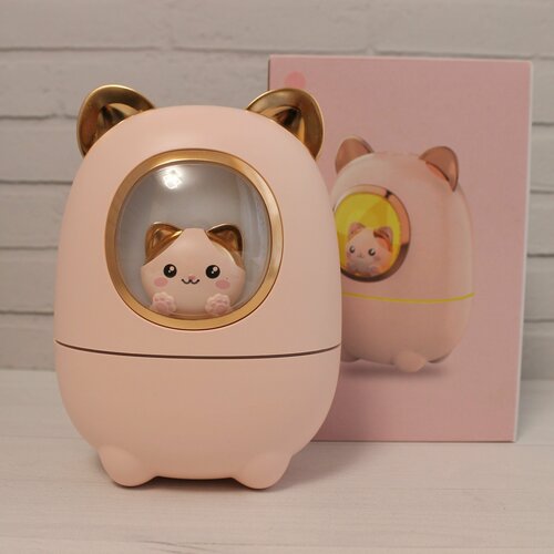 Увлажнитель воздуха котик розовый в окошке с ушками детский диффузор 55000₽