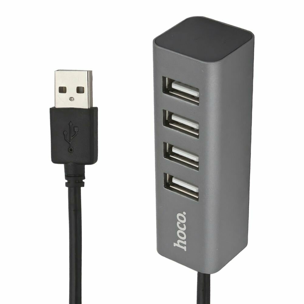 USB Хаб HOCO HB1 4хUSB (серый)