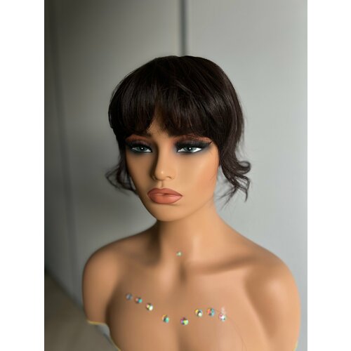 Накладка женская из натурального волоса , густая с челкой ONLYSHAIR