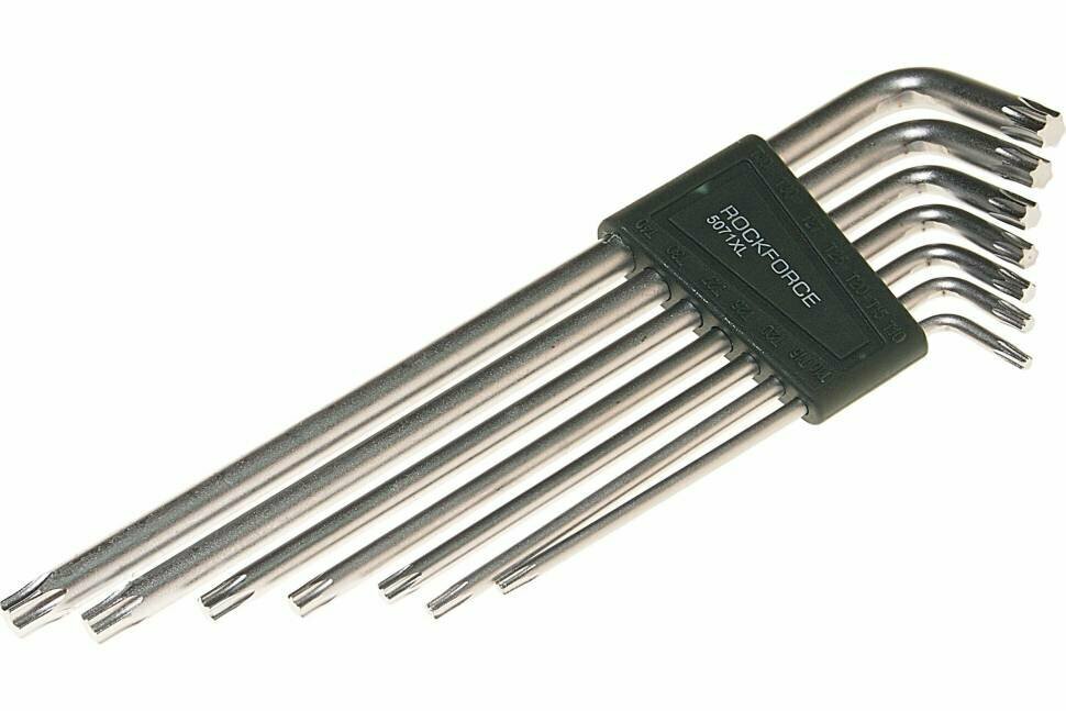 Набор TORX экстрадлинных ключей ROCKFORCE Т10-Т40 7пр. RF-5071XL