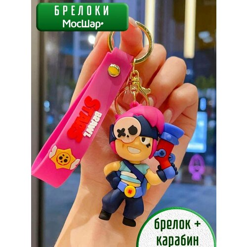 фото Брелок мосшар, матовая фактура, розовый, черный