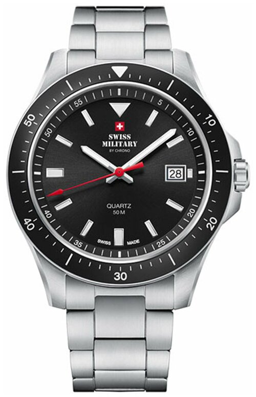 Наручные часы SWISS MILITARY BY CHRONO Наручные часы Swiss Military by Chrono SM34082.01, черный, серебряный