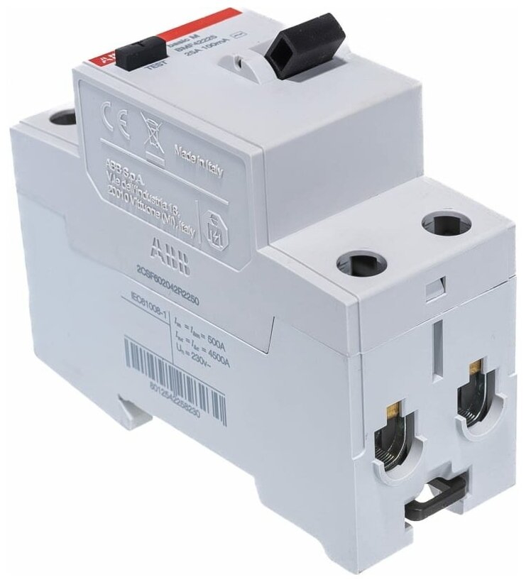 Basic M 2CSF602042R2250 Выключатель дифференциального тока двухполюсный 25А 100мА (тип AC) ABB - фото №2