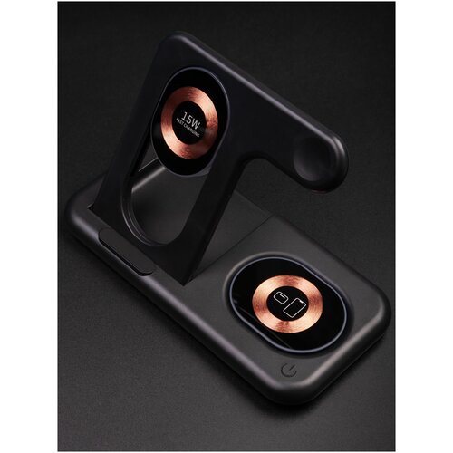 Беспроводная зарядка подставка для iPhone Apple Watch AirPods Android 4 в 1 4990₽