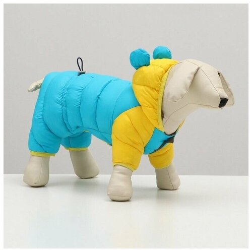 Одежда для животных. Комбинезон Медвежонок, размер 14, жёлто-голубой, 1 шт.