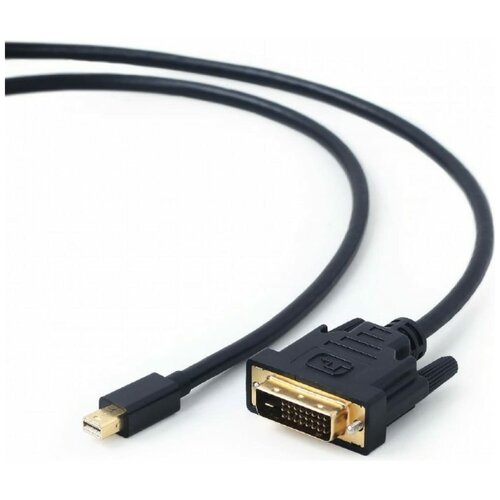 Кабель mDP-DVI Cablexpert CC-mDPM-DVIM-6, 20M/25M, 1.8м, черный, позолоченные разъемы, пакет wize wmp10 ma k30 активный оптоволоконный кабель aoc mdp 1 2 m m длина 30 м поддержка 4k 60p 4 4 4