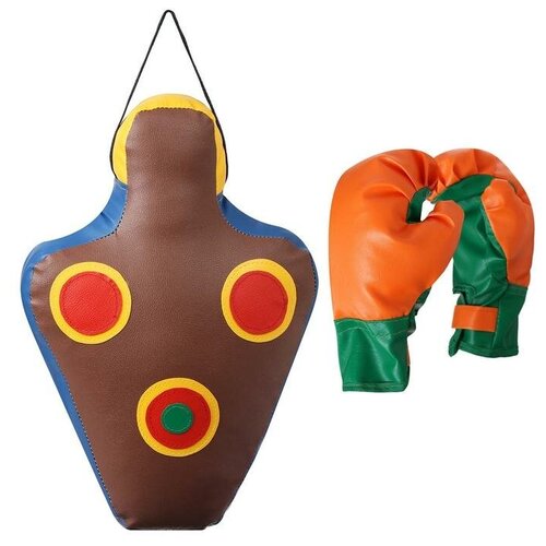 Набор для бокса детский IDEAL «Прицеленный удар»: перчатки + груша, цвет микс