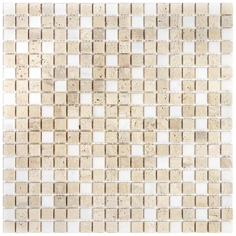 Мозаика из мрамора и травертина 4 мм Natural Mosaic 4MT-11-15T