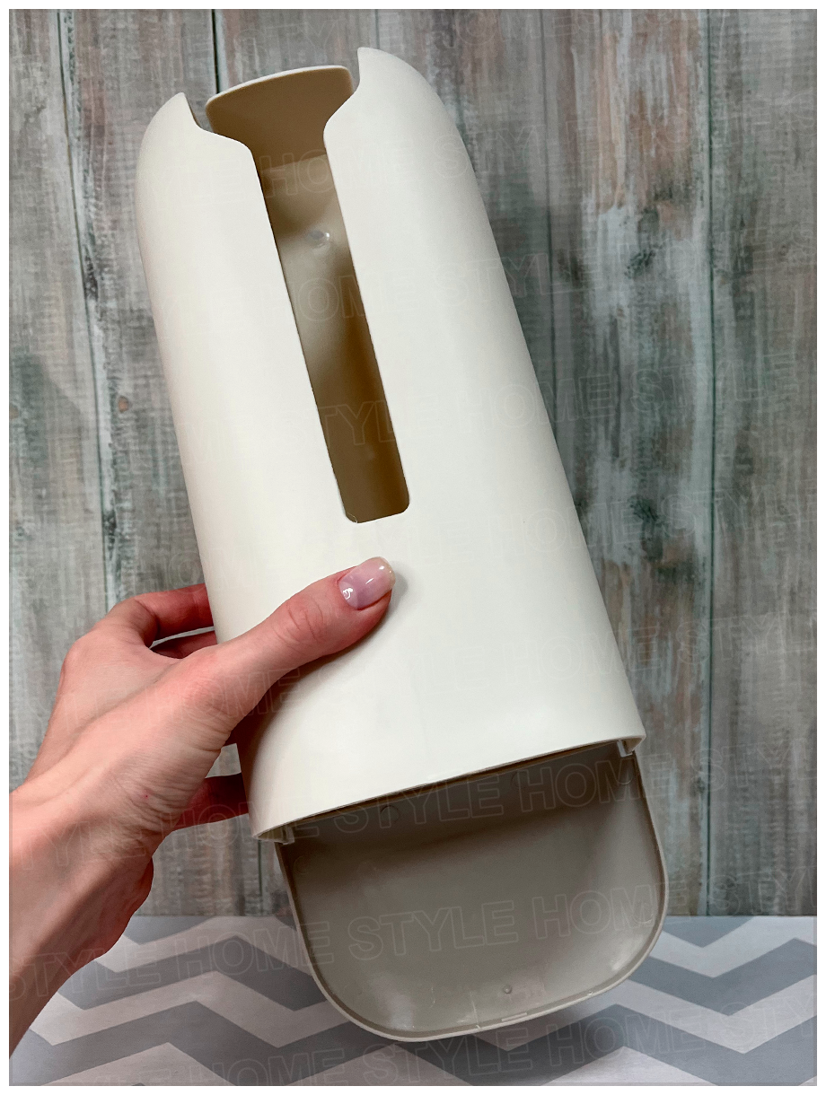 Подвесная корзина для компактного хранения пакетов, пищевой фольги (белый) - фотография № 2