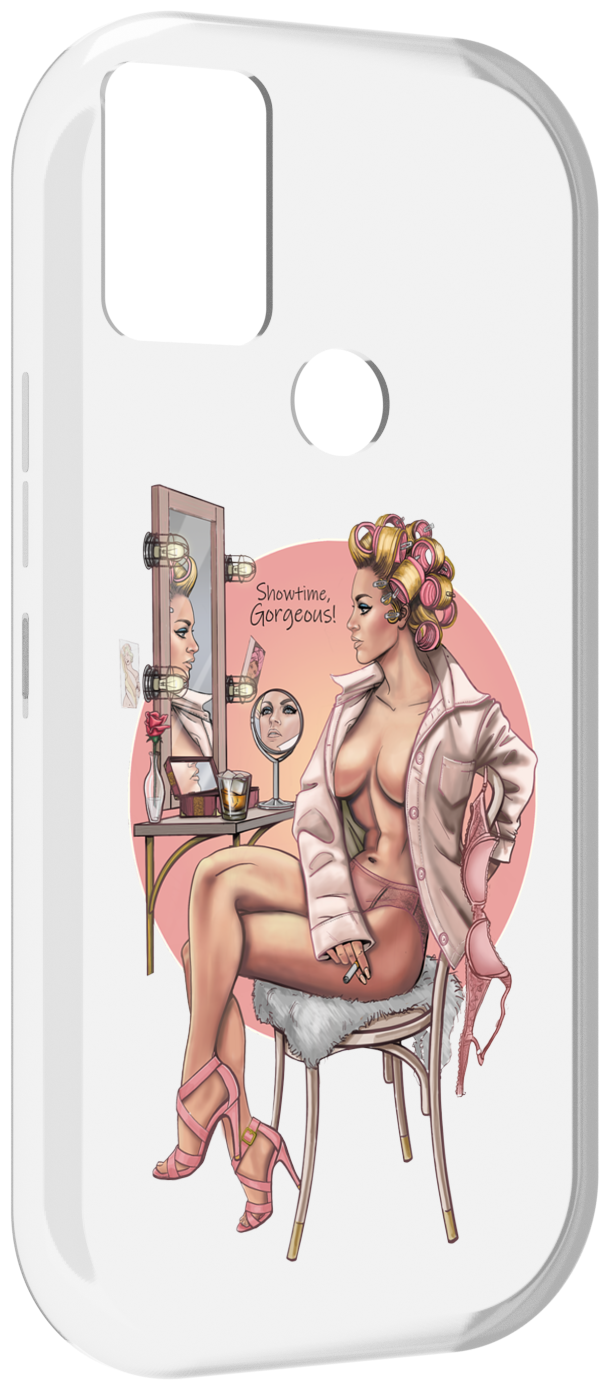 Чехол MyPads красивая-девушка-с-зеркалом женский для UMIDIGI A9 задняя-панель-накладка-бампер