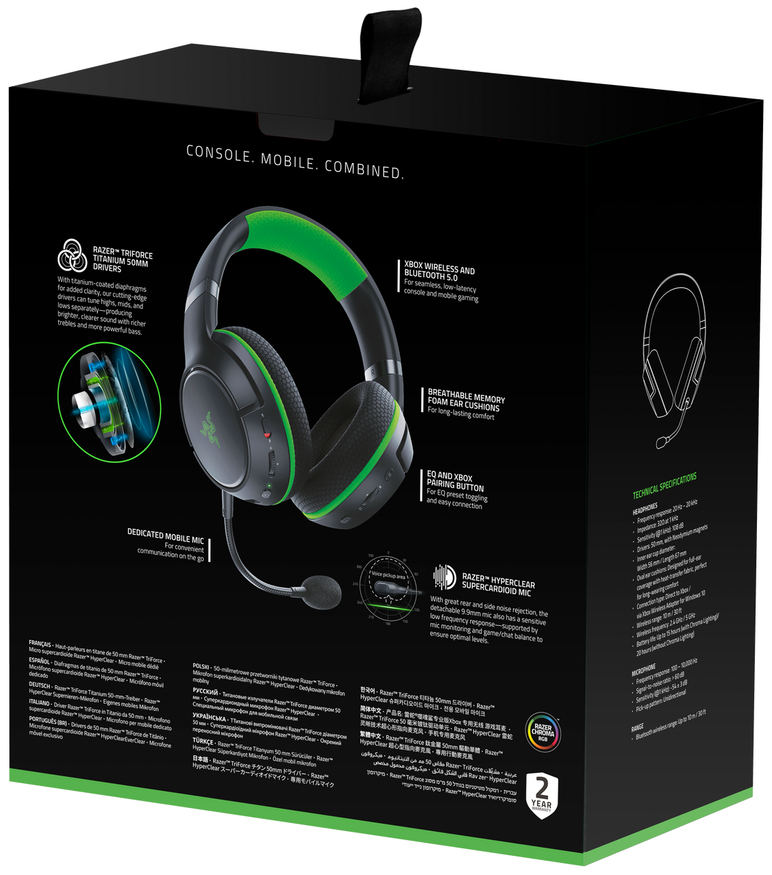 Наушники Razer Kaira Pro for Xbox - HALO Infinite Ed. headset - фото №9