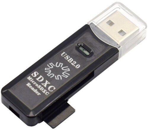 Картридер 5Bites RE2-100BK usb 20 SD TF-microSD- чёрный