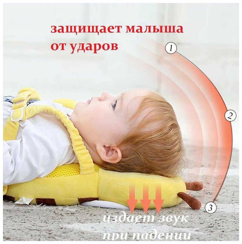 Детский Защитный рюкзачок для малыша / подушка для защиты головы и спины ребенка / Безопасность детей от падения желтый рюкзачок