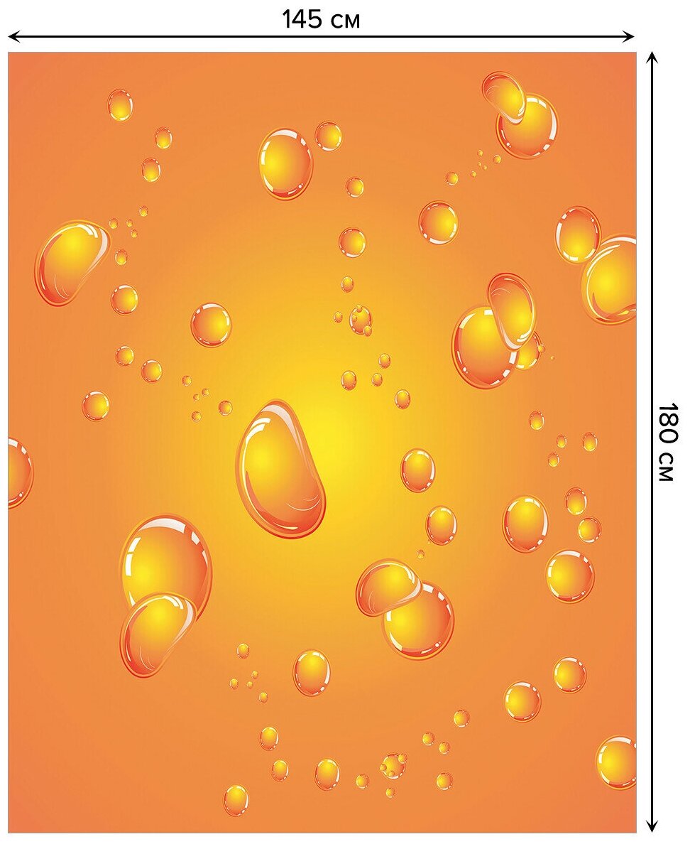 Прямоугольная водоотталкивающая тканевая скатерть на стол JoyArty с рисунком "Воздушные пузыри" 145 на 180 сморанжевый - фотография № 2