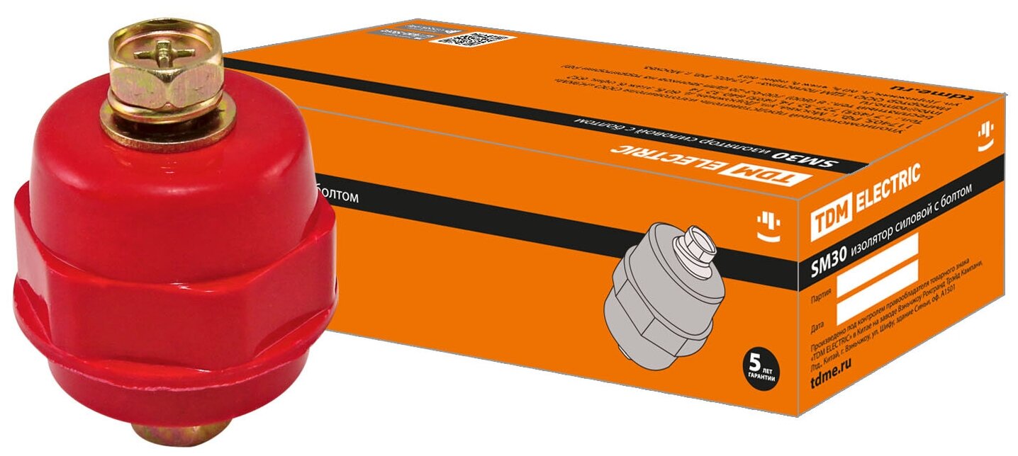 фото Изолятор SM30 силовой Н30хD27хМ8мм TDM