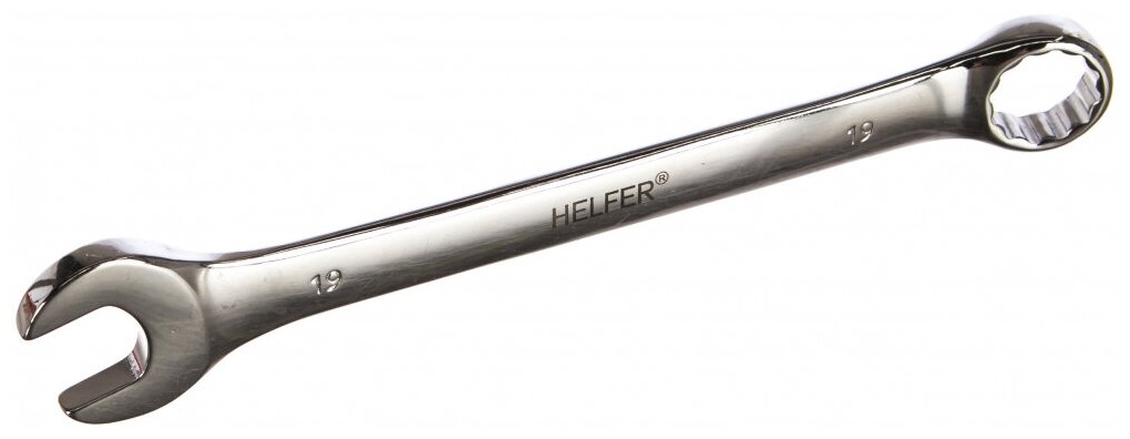 Ключ комбинированный 19 мм (Cr-V, пластиковый холдер) HELFER, шт HELFER HF002033 - фотография № 1