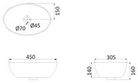 Раковина 45 см Creo Ceramique Pau PU3200