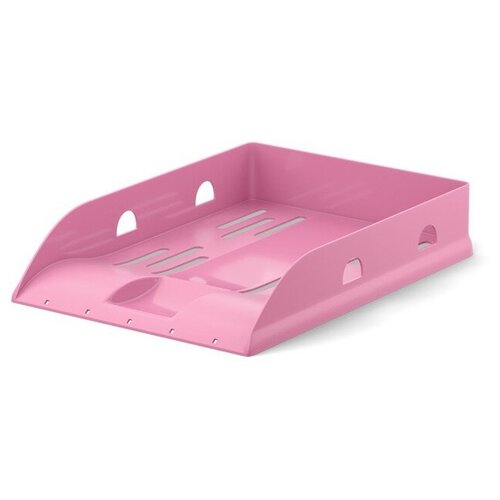 Лоток для бумаг горизонтальный ErichKrause Base, Pastel, пластик, розовый