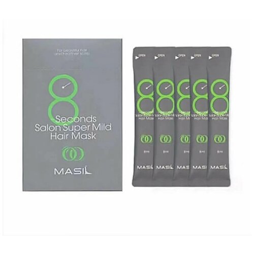 Восстанавливающая маска для ослабленных волос MASIL 8 SECONDS SALON SUPER MILD HAIR MASK, 8мл masil восстанавливающая маска для ослабленных волос 8 seconds salon super mild hair mask 8 мл пакет