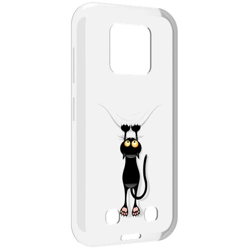 Чехол MyPads Висячий-кот для Oukitel WP18 задняя-панель-накладка-бампер чехол mypads важный кот для oukitel wp18 задняя панель накладка бампер