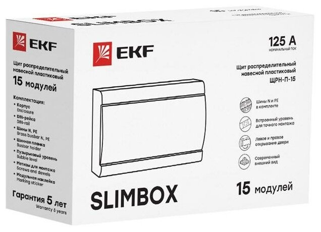 Щит ЩРН-П-15 "SlimBox" IP41 бел. дверца PROxima sb-n-15w EKF SB-N-15W (1 шт.)