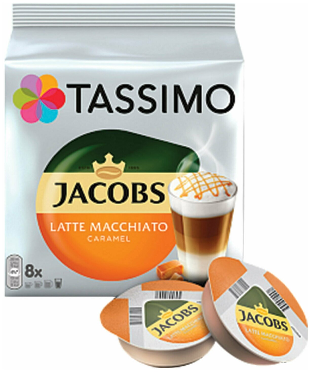 Tassimo Latte Macchiato Caramel, 1 упаковка по 16 капсул