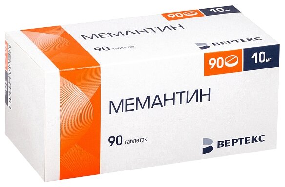 Мемантин-Вертекс таб. п/о плен., 10 мг, 90 шт.
