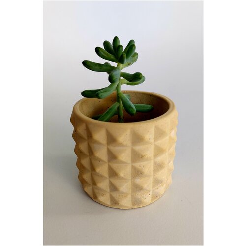 Кашпо бетонное, горшок для цветов, ручная работа, 7х7 см
