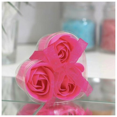 Мыльные розочки фуксия набор 3 шт 650₽